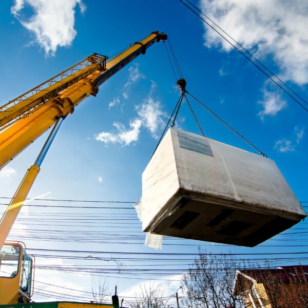 Crane lifting heavy object